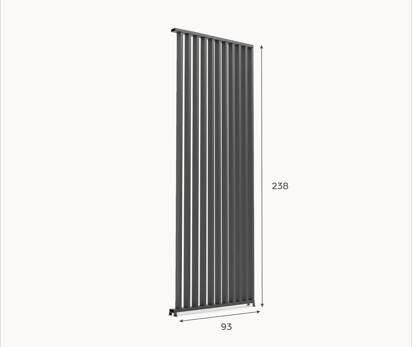 Aluminium Vertical Louvre Side Panel - 1.0m x Single Panel in Graphite Grey - Staffordshire Hot Tubs & Swimspas